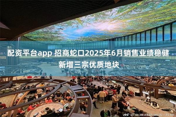 配资平台app 招商蛇口2025年6月销售业绩稳健 新增三宗优质地块
