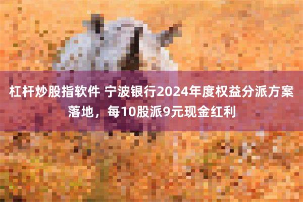 杠杆炒股指软件 宁波银行2024年度权益分派方案落地，每10股派9元现金红利