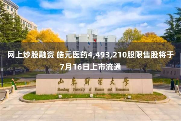 网上炒股融资 皓元医药4,493,210股限售股将于7月16日上市流通