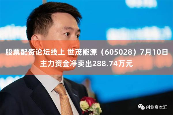 股票配资论坛线上 世茂能源（605028）7月10日主力资金净卖出288.74万元