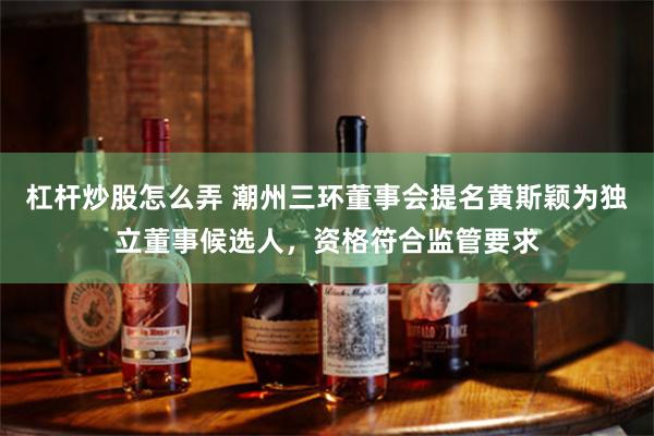 杠杆炒股怎么弄 潮州三环董事会提名黄斯颖为独立董事候选人，资格符合监管要求