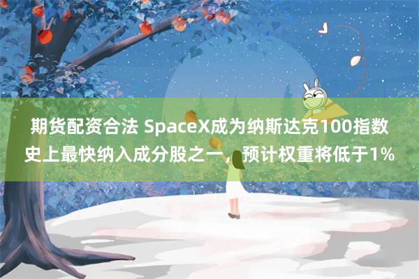 期货配资合法 SpaceX成为纳斯达克100指数史上最快纳入成分股之一，预计权重将低于1%
