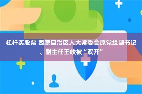 杠杆买股票 西藏自治区人大常委会原党组副书记、副主任王峻被“双开”