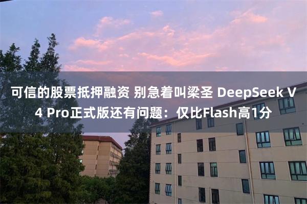 可信的股票抵押融资 别急着叫梁圣 DeepSeek V4 Pro正式版还有问题：仅比Flash高1分