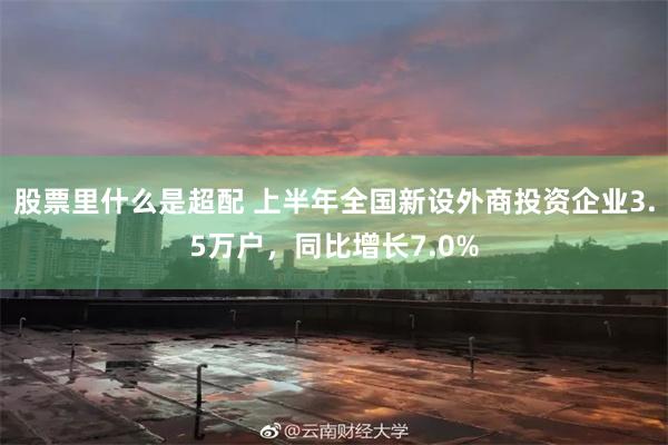 股票里什么是超配 上半年全国新设外商投资企业3.5万户，同比增长7.0%
