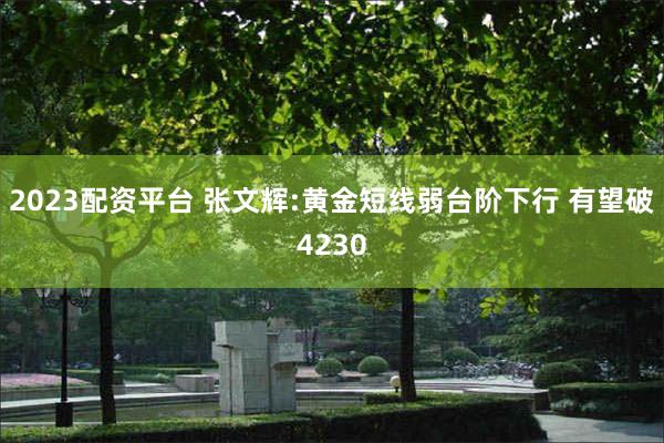 2023配资平台 张文辉:黄金短线弱台阶下行 有望破4230