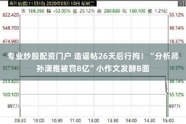 专业炒股配资门户 造谣帖26天后行拘！“分析师孙潇雅被罚8亿”小作文发酵B面