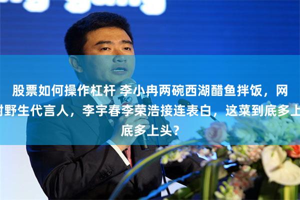 股票如何操作杠杆 李小冉两碗西湖醋鱼拌饭，网友封野生代言人，李宇春李荣浩接连表白，这菜到底多上头？